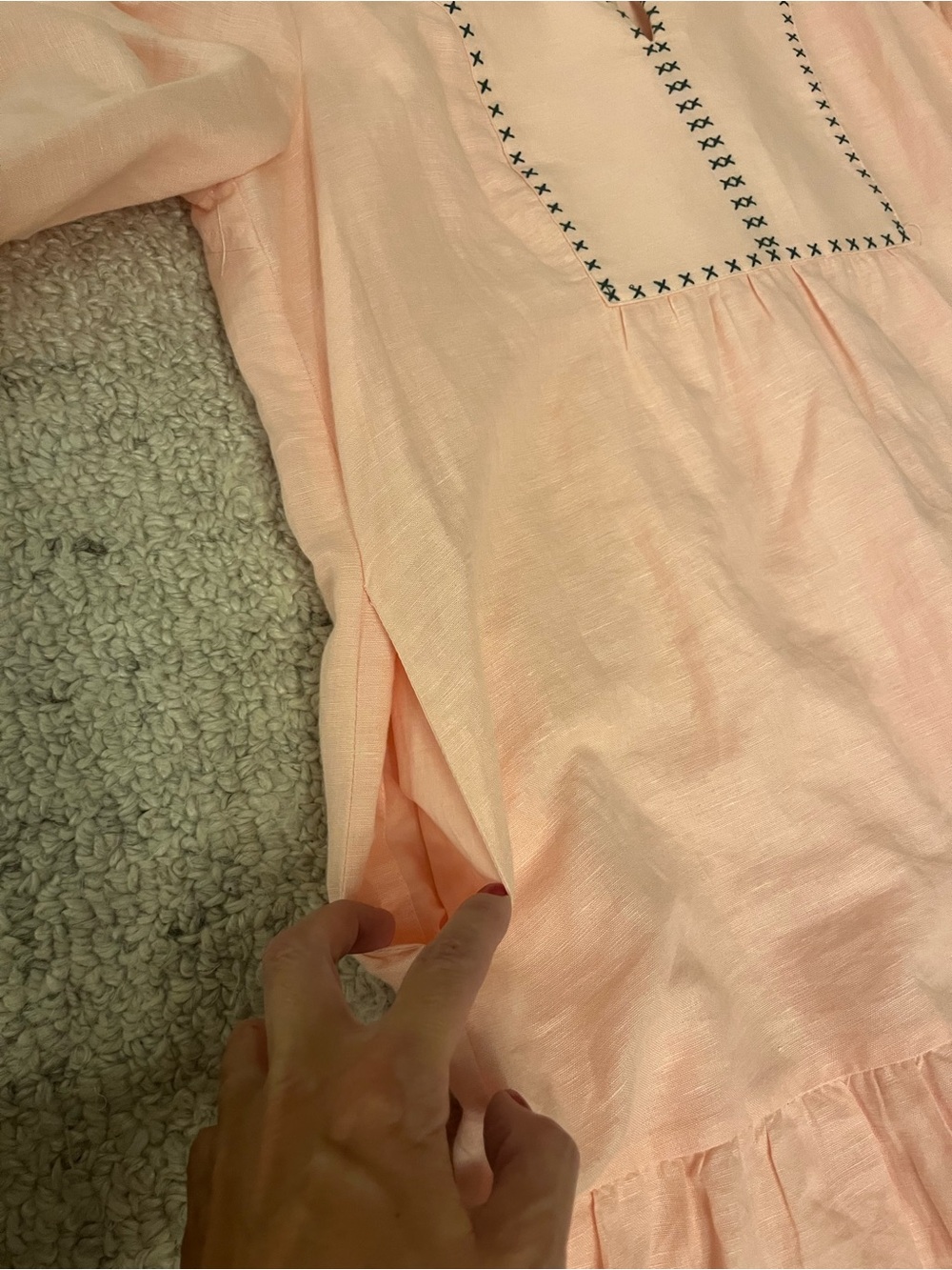 Tuckernuck Pale Pink Embroidered Ruffle-Neck Dress - Picture 5 of 10